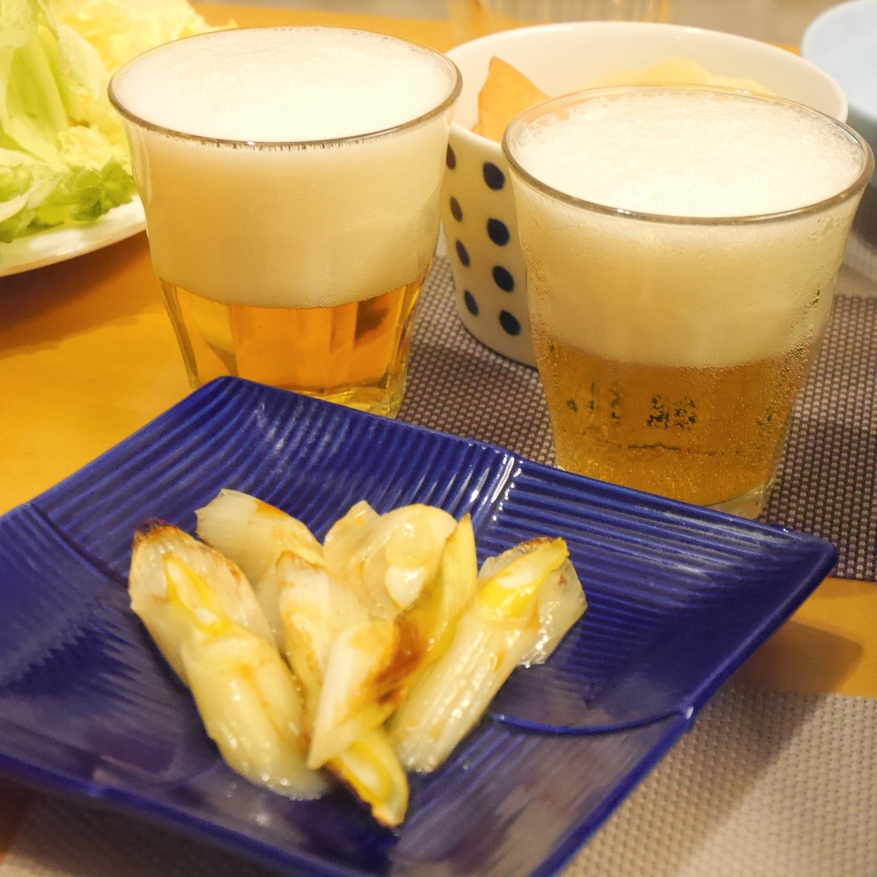 下仁田ねぎのホイル焼き_ビール