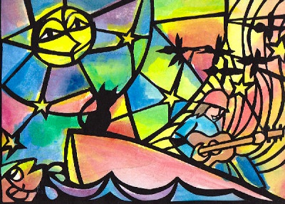 ギターと月と猫と