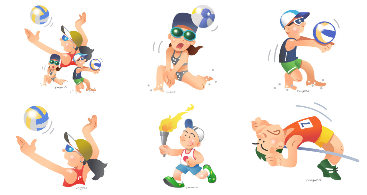 オリンピック競技イラスト スポーツイラスト ビーチバレーイラスト Noguchi S Worldへようこそ 楽天ブログ