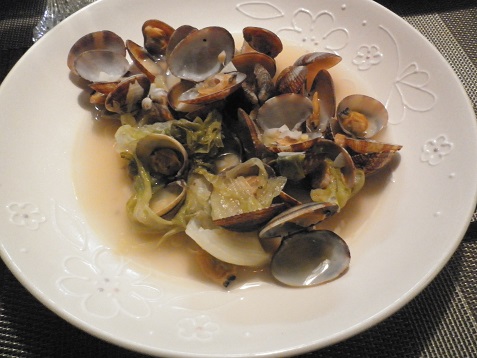 141130手料理アサリ白ワイン蒸し