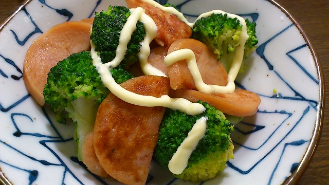ソーセージとアスパラ