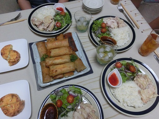 春巻き晩御飯