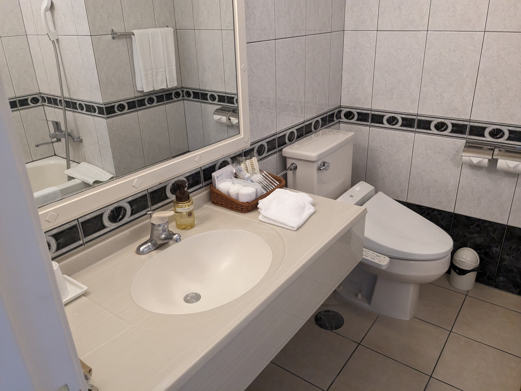 オクマプライベートビーチ＆リゾートのパームコテージの室内　トイレ・洗面所