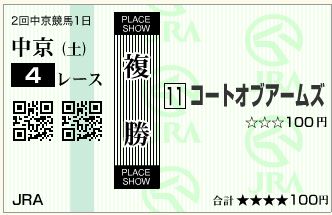 コートオブアームズ(150314)複勝