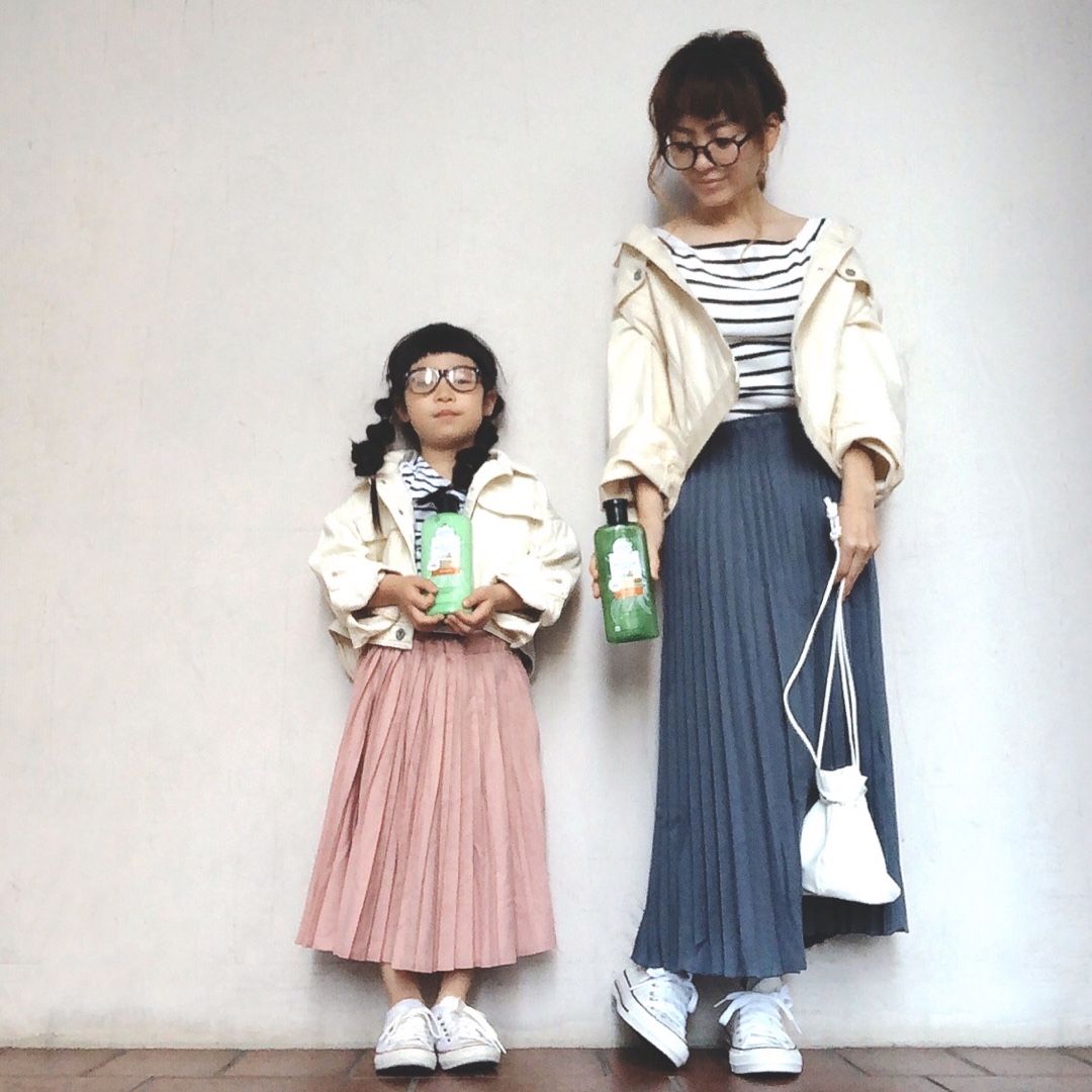 春色プリーツスカートで親子リンクコーデ Emi Official Blog Emi Koko 親子リンクコーデ 楽天ブログ