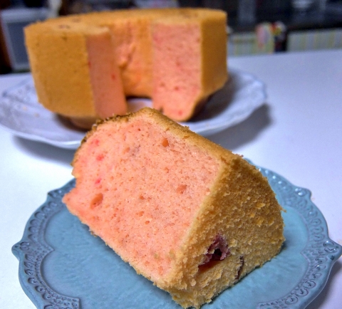 さくらシフォン　桜塩漬け