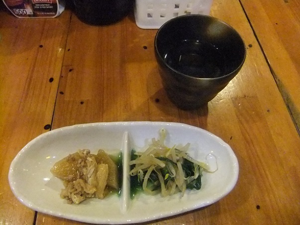 田舎子@八戸屋台村みろく横丁のお通し+焼酎