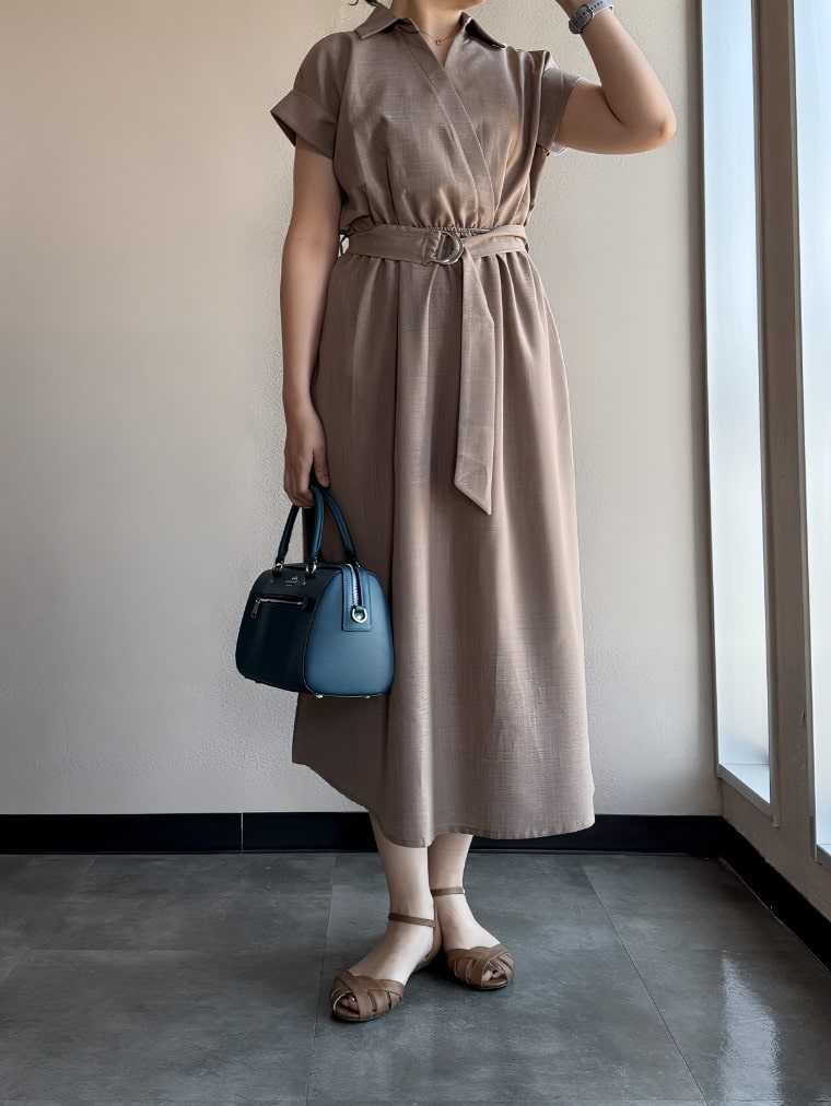 きれいめで上品なカシュクールシャツワンピースを購入してみました♪《期間限定シークレットクーポンあり》