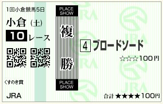 ブロードソード(130223)複勝
