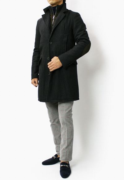 GMS-75 / ウール リブカラーレイヤード コート | 大人のメンズファッション イタリア系ファッションがお気に入り - 楽天ブログ