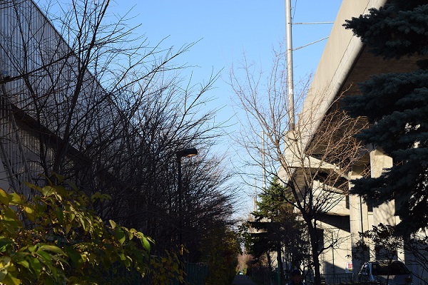 ＪＲ札沼線高架下の歩道