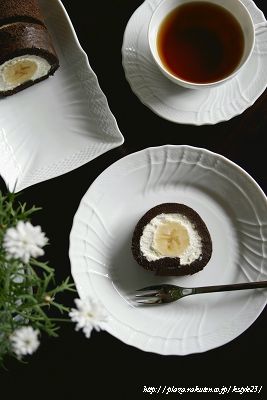 Chocolate banana roll cake