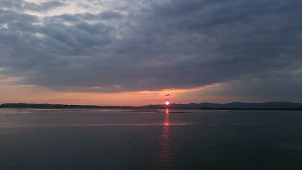 浜名湖に沈む太陽
