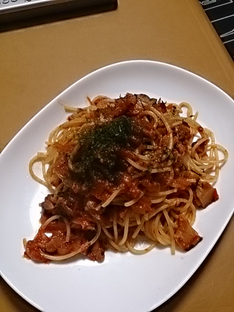 乾物トマトソースパスタ