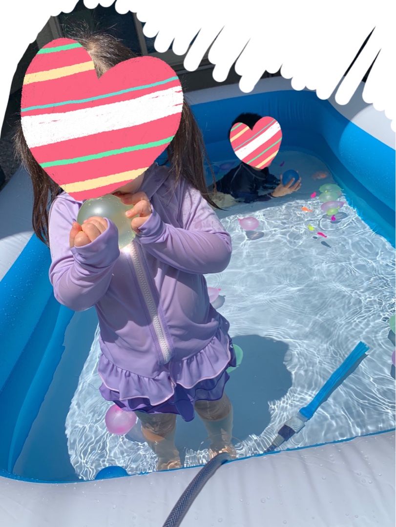 優秀‼︎100均水風船とおニューの水着初おろし☆ | 子供服お買い物記録