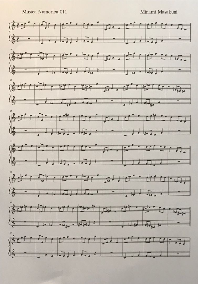 数値音楽 036 Musicanumerica011 凡声庵閑話 南正邦の覚え書き 楽天ブログ