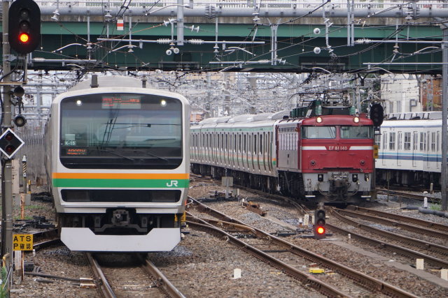 EF81 140牽引 E231系 郡山出場 配給2