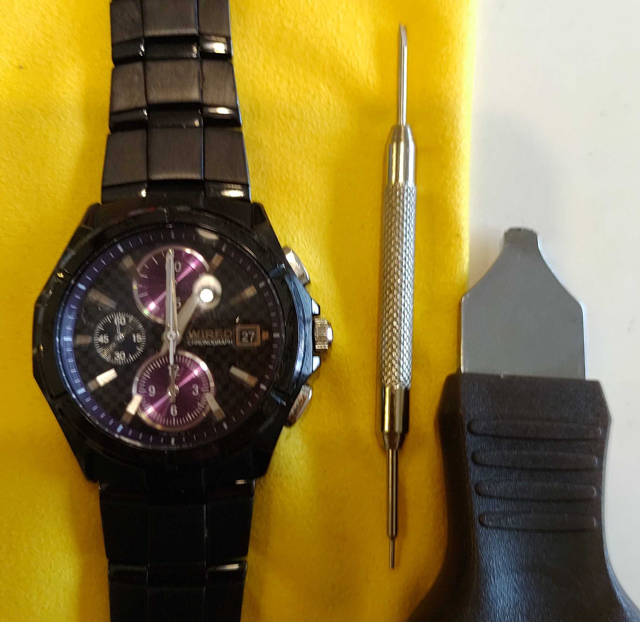 腕時計電池交換 WIRED 黒/紫 | ぺこぺこ日記 ドケチ男の備忘録 - 楽天