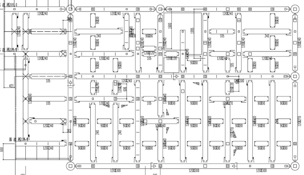 １階小屋、２階床伏図