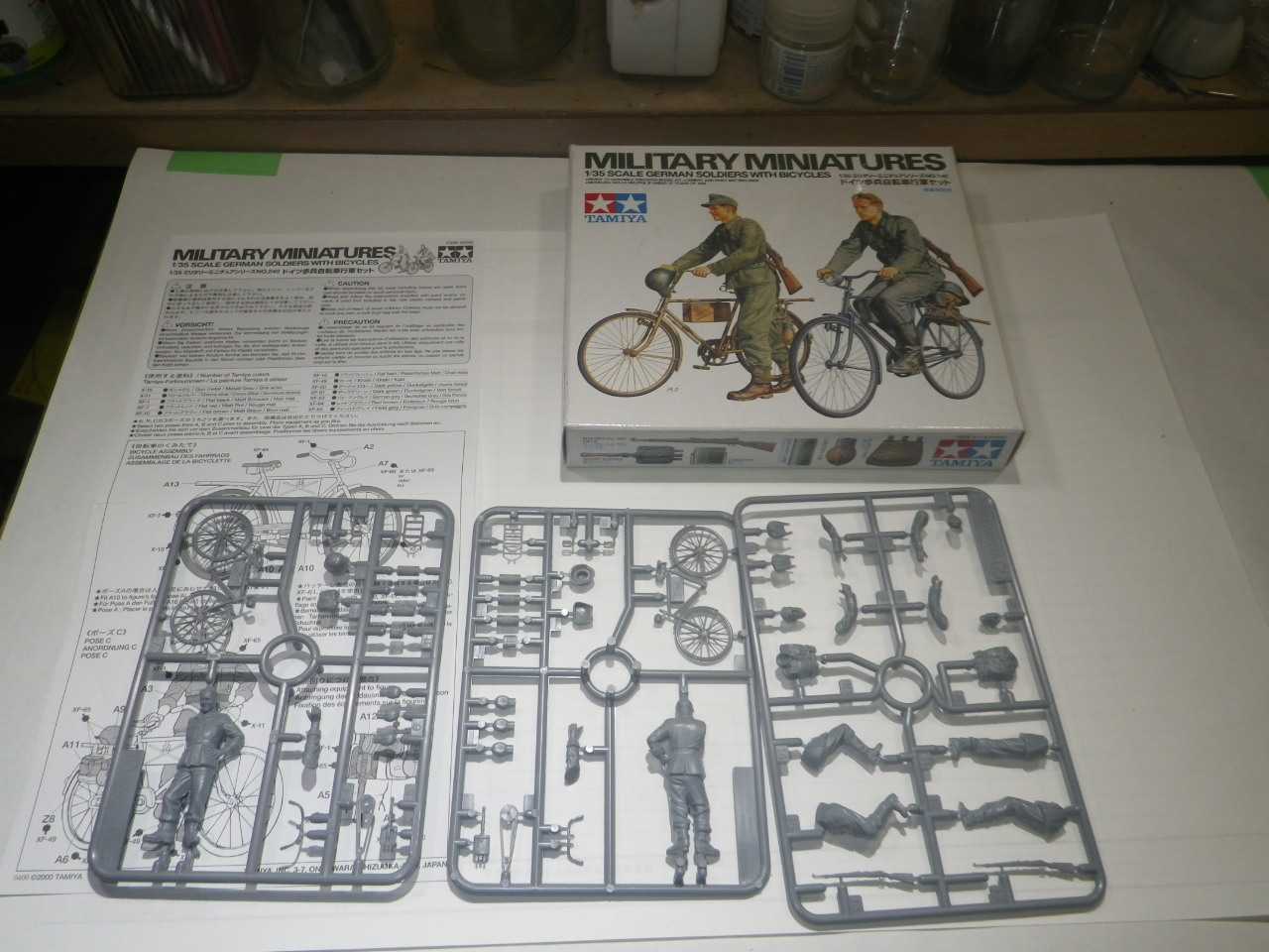 ①2020_0922 ﾀﾐﾔ 1／35 ドイツ歩兵 自転車行軍セット 開封・ﾗﾝﾅｰ確認