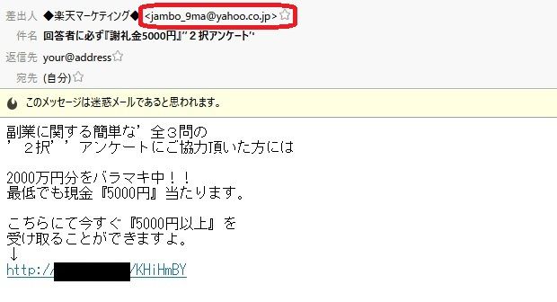 手抜きの詐欺メール 怪しい楽天メール ラインケ狐の日記 楽天ブログ