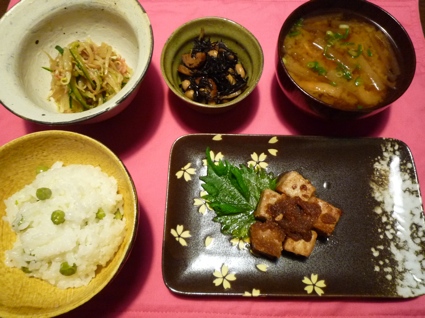 2012.04.02まく?ろステーキ＆もやしサラタ?＆ひし?き豆5.jpg