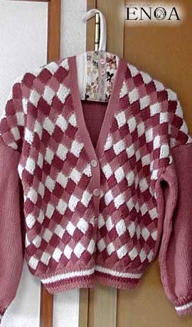 バスケット編みのカーディガン