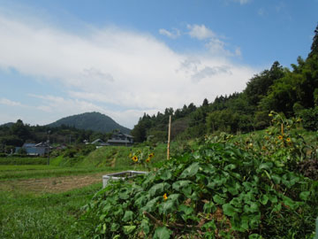 中学校はこの山の麓