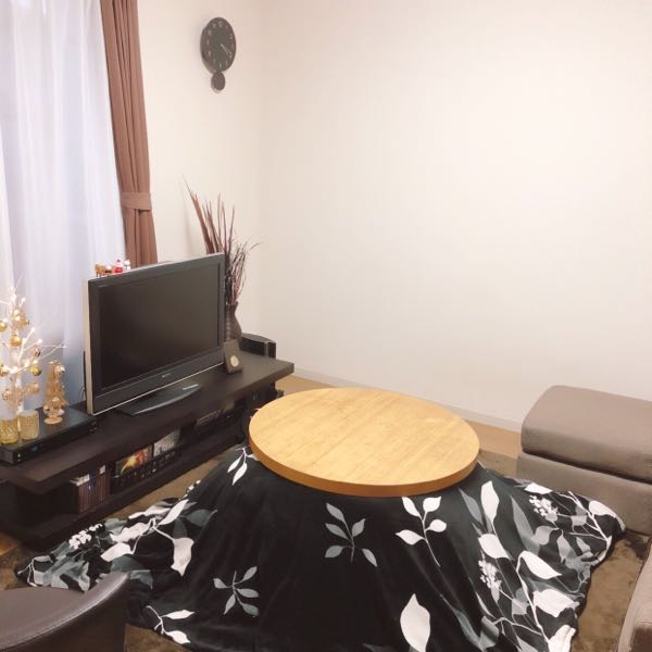 丸いこたつ 狭い古い賃貸アパートのインテリア 楽天ブログ