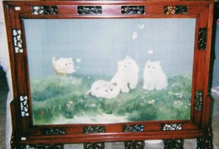 中国蘇州の両面刺繍の猫 | ひまひまねこさんのきまぐれさらだ（猫