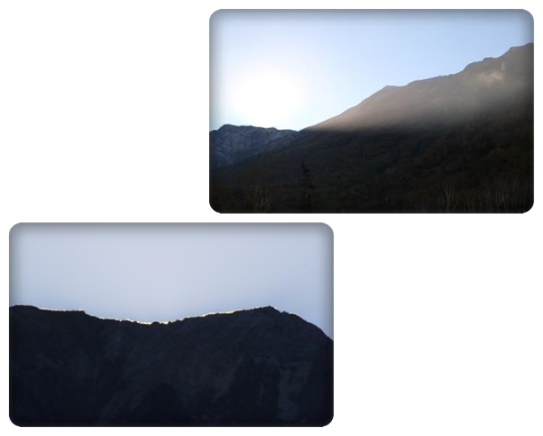 栂池自然園-55 太陽は山の向こうへ 15.10.2　16：31