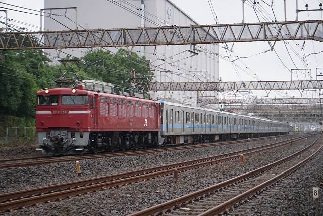 EF81 139牽引 小田急4000形 大宮 出場配給3