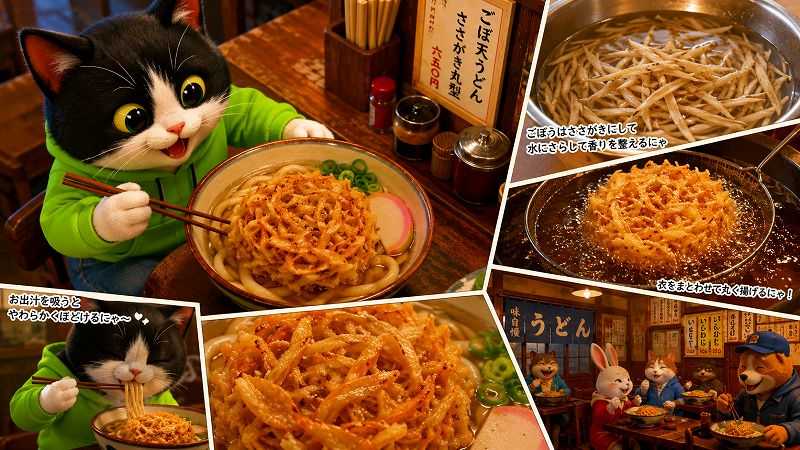 ゴボ天うどん ささがき丸型