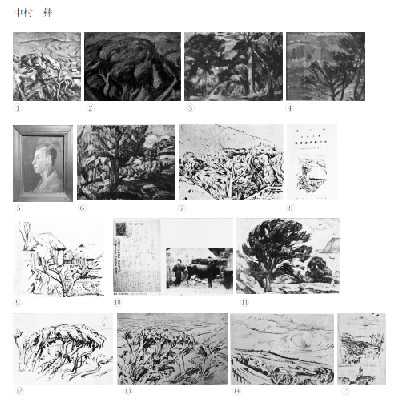 中村彝、【大島風景】、年代物・希少な画集画、新品高級額 額装付、状態良好 大島風景 文化遺産オンライン