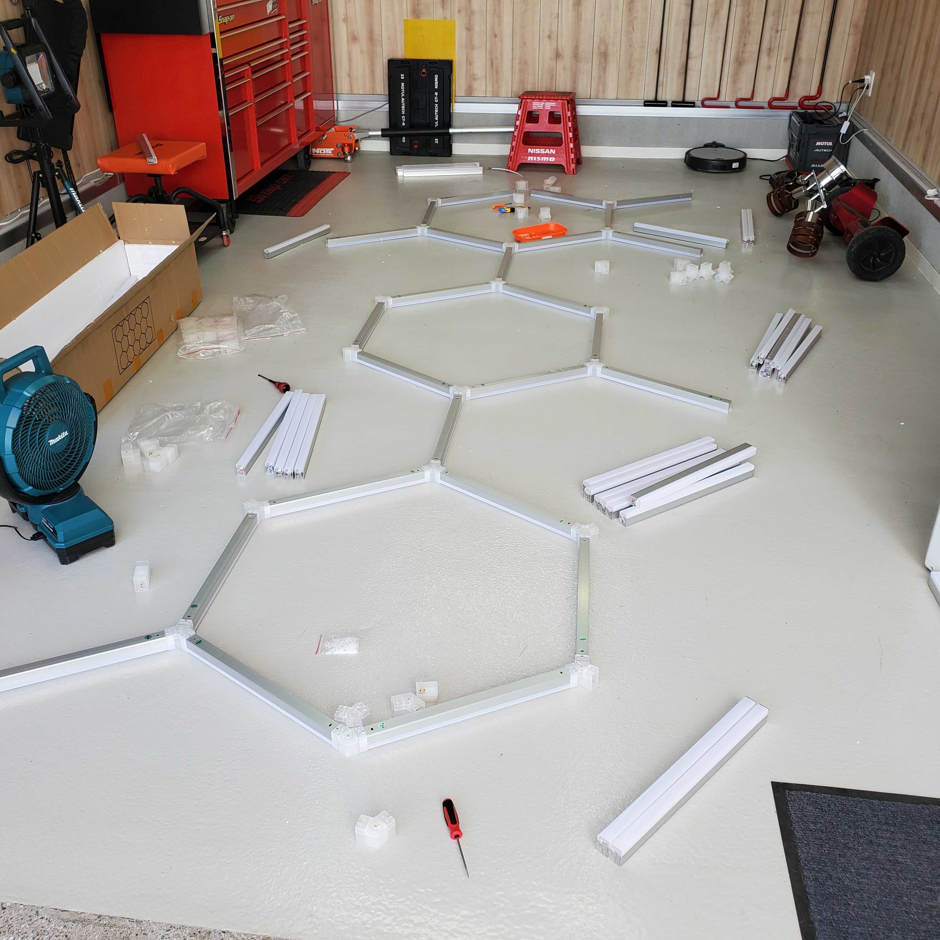 ハニカムライト ガレージ DIY