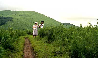 秋吉台の妻と長男
