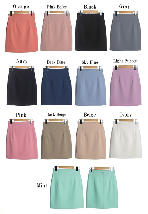 ハイウエスト ミニスカート タイトスカート バックスリットなし