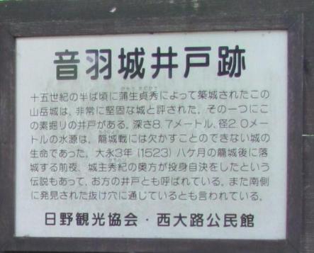 探訪 [再録] 滋賀・日野町 蒲生氏郷の足跡周辺を訪ねて －7 音羽城跡