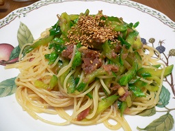 きゅうりと梅のパスタ