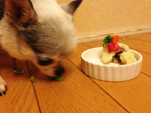 半分食べました