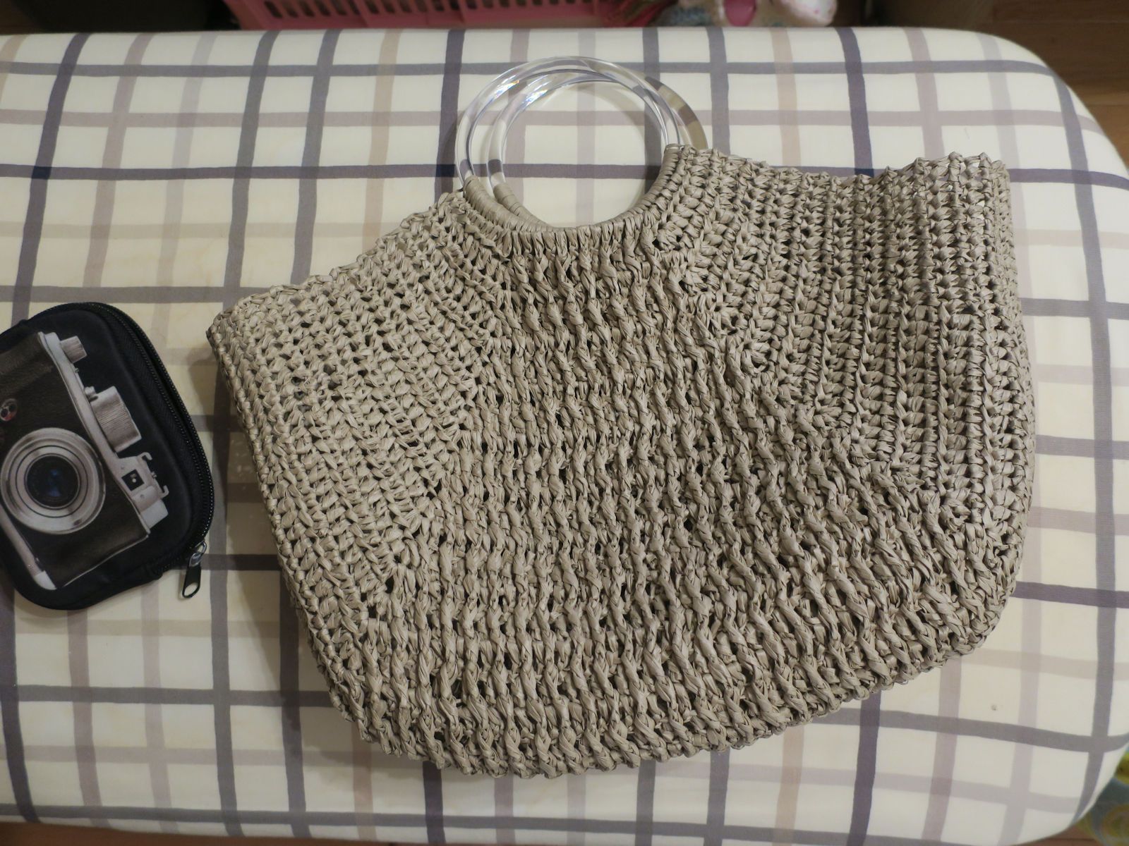Lilinana さんの引き上げ模様の丸ハンドルバッグ編みました そら豆プリント倶楽部 楽天ブログ