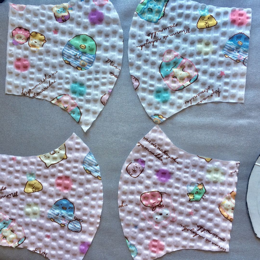 手作り夏マスク】すみっコぐらしリップル生地で☆こんな感じで作っています。 | ななじまるのブログ - 楽天ブログ