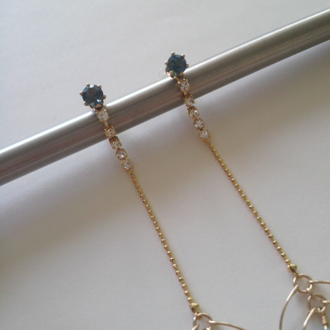 ロンドンブルートパーズ×アパタイトピアス 