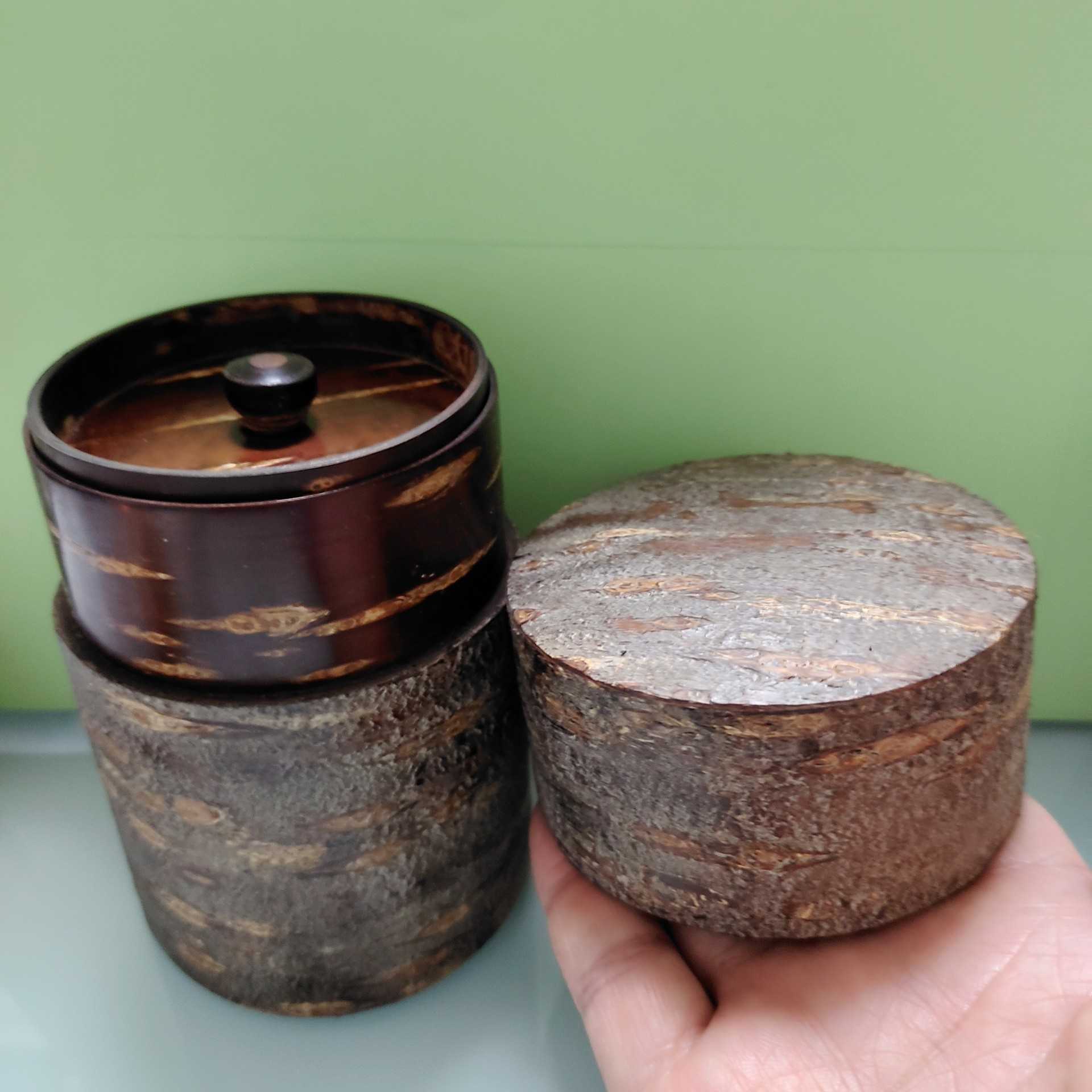 お買物マラソン最大1000円OFFクーポンあり 帯筒 茶筒(大) くるみ 39202