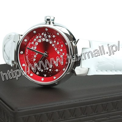 ルイヴィトン LOUIS VUITTON 腕時計 Q13M20 レディース タンブール ハートデザイン ホワイトレザーベルト | ブランド激安