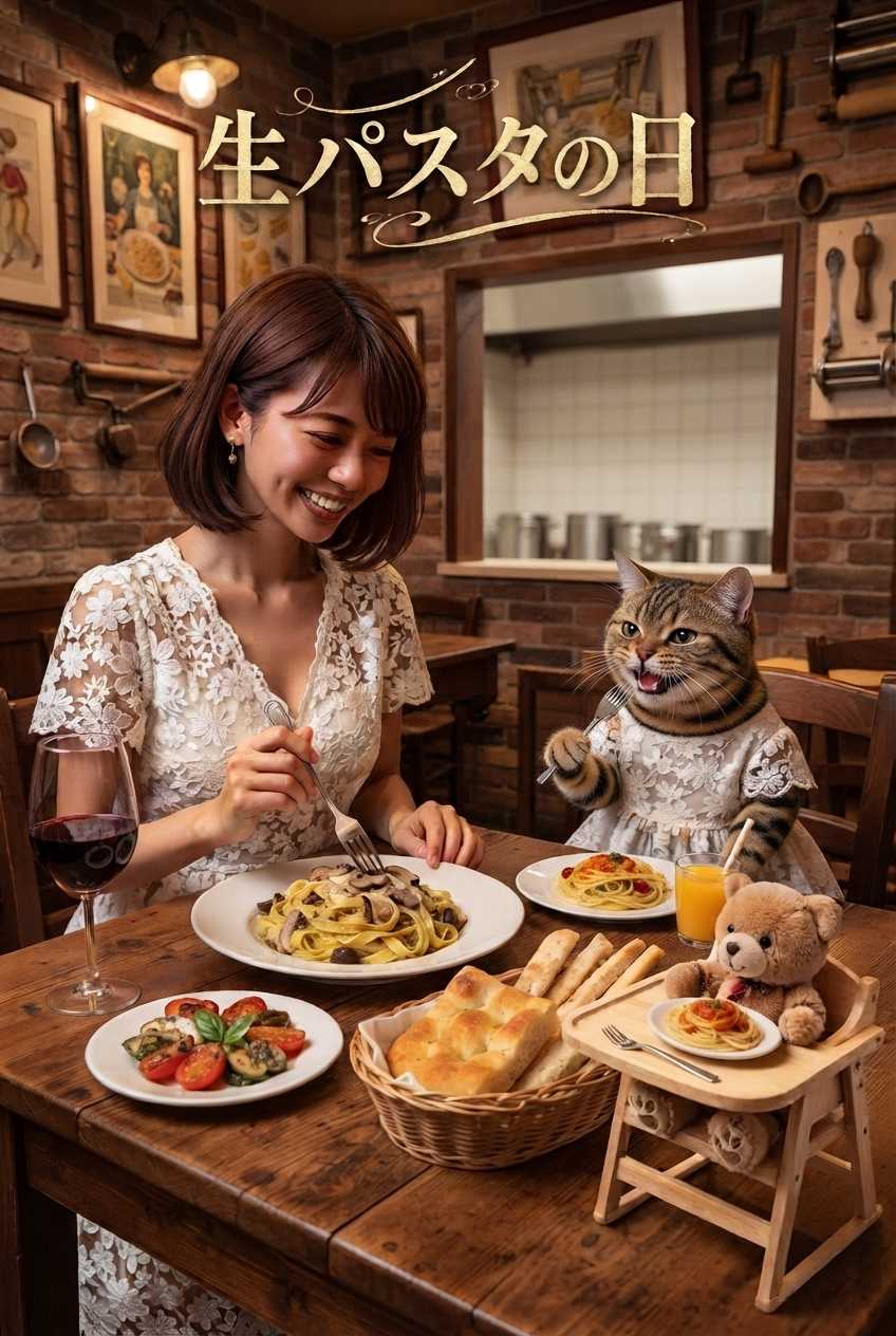 生パスタの日に相棒と一緒に楽しむもちもち生パスタ