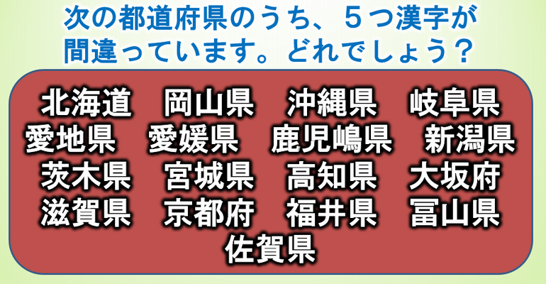 都道府県名クイズ 全15問 知識よりも頭の回転が必要な問題 子供から大人まで動画で脳トレ 楽天ブログ