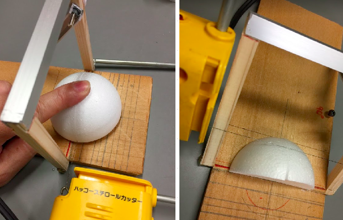 模型を作る 中に入れる発泡スチロール球を切る 高校化学の教材 分子と結晶模型の ベンゼン屋 楽天ブログ