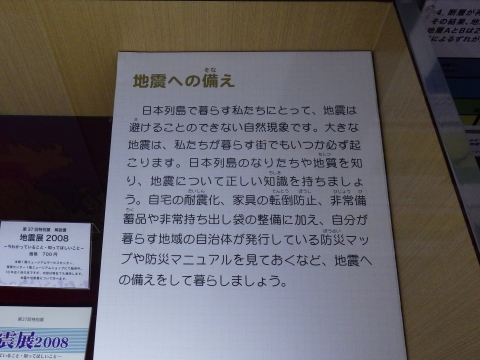 大阪市立自然史博物館2017年9月中旬21　地震への備え