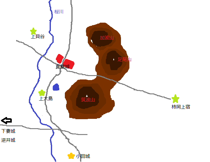 真壁城付近地図